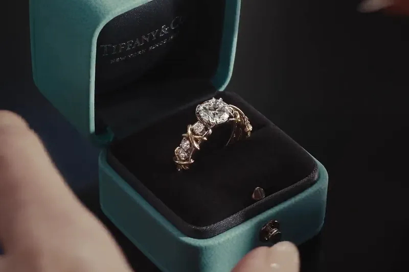 The Sixteen Stone by Tiffany solitaire diamond ring in a Tiffany & Co. box